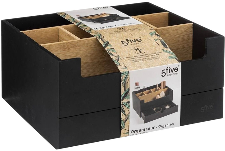 Органайзер 5five Simply Smart з бамбуку 1 шухляда чорний (3560231557638) - зображення 2