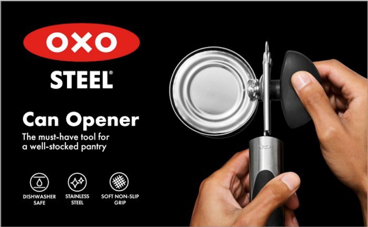 Otwieracz do puszek Oxo Steel stalowy czarny (719812580814) - obraz 11
