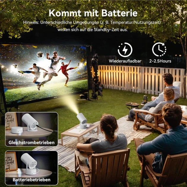 Мини-проектор Polocsh X3 4K с аккумулятором Android 11.0 - изображение 6