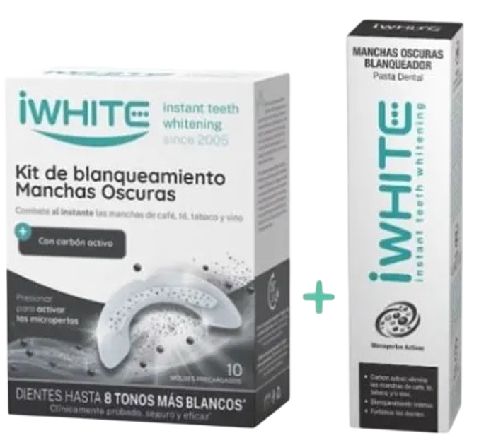 Zestaw do wybielania zębów iWhite Dark Spots 10 nakładek + Pasta 75 ml (5425012535886) - obraz 1