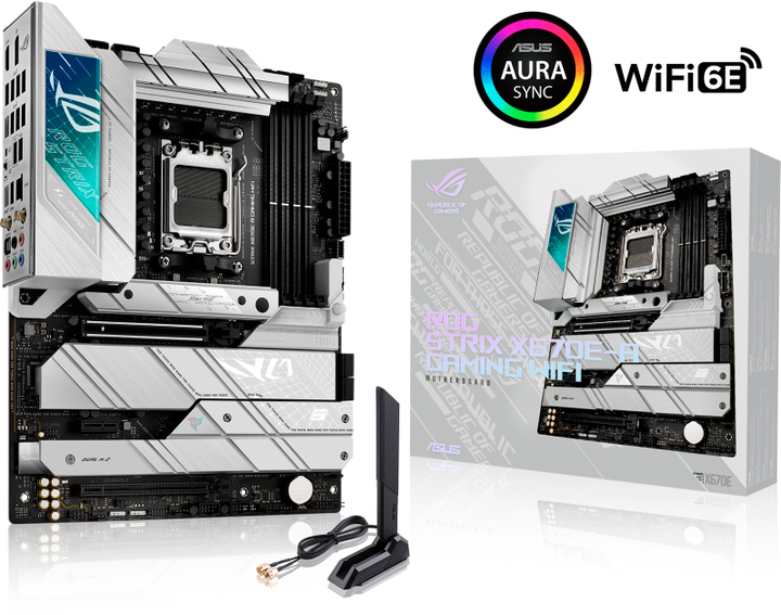 ASUS ROG STRIX X670E-A + Ryzen5 8400Fセット Материнская плата Asus ROG STRIX X670E-A Gaming Wi-Fi (sAM5