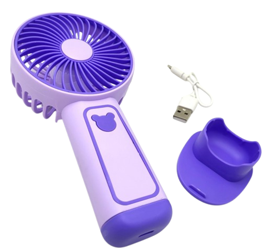 Портативный вентилятор Mini Fan с подставкой под телефон TX-265 6368 USB 3 режима сиреневый - изображение 3