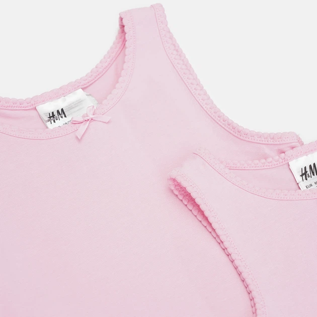 Майка (2шт) H&M 98 104см світло-рожевий 2412943366 - зображення 3