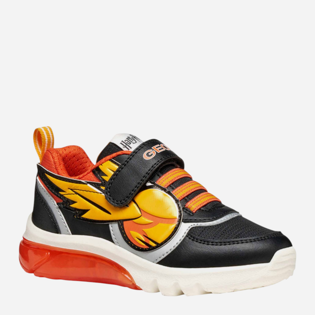 Buty sportowe chłopięce na rzepy świecące Geox J Ciberdron Boy J56LBH-054FU-C0038 25 Czarne (8058192455575) - obraz 2