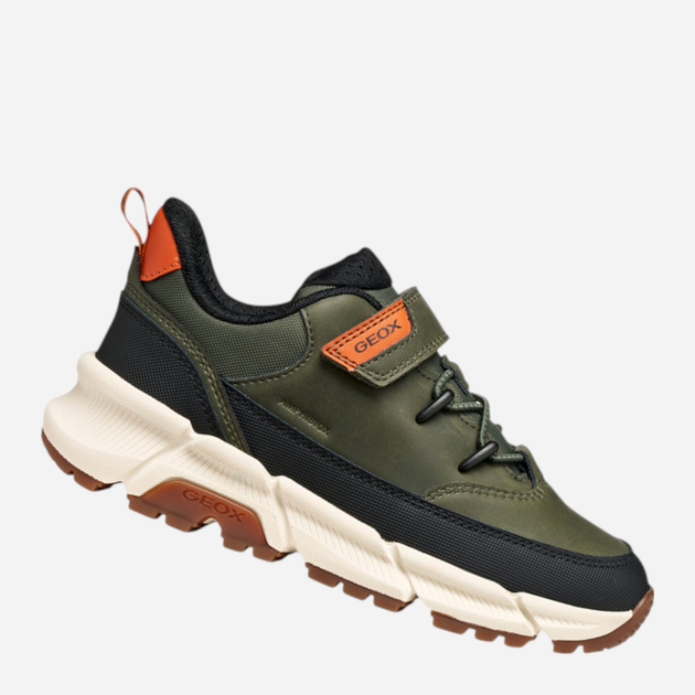 Buty sportowe chłopięce na rzepy Geox J Flexyper Plus Boy J56LCA-0MEFU-C3009 35 Khaki (8058192429767) - obraz 5