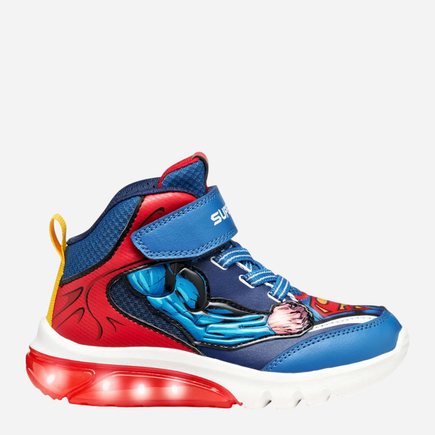Młodzieżowe chłopięce buty sportowe za kostkę, świecące, zapinane na rzepy Geox J Ciberdron Boy J56LBF-0BC14-C0200 35 Niebieskie (8058192456367) - obraz 4
