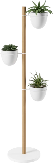 Kwietnik Umbra Floristand stojący biało-brązowy 139 x 44 cm (028295335447) - obraz 2