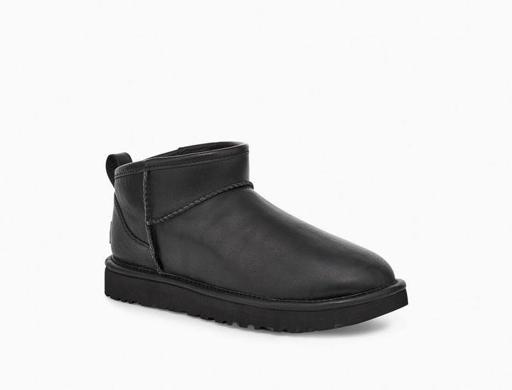 Жіночі уггі Ультра Міні Чорні Шкіряні UGG Classic Ultra Mini Black Leather 1 (38, чорний) - зображення 2