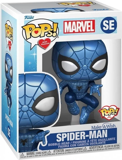 Фігурка Funko Pop! Marvel Make a Wish Spiderman Metallic 9 см (889698636759) - Фото 1 Фігурка Funko Pop! Marvel Make a Wish Spiderman Metallic 9 см (889698636759) - зображення 1