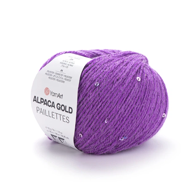 Пряжа Yarnart Alpaca Gold Paillettes 9308 - Фото 1 Пряжа Yarnart Alpaca Gold Paillettes 9308 - изображение 1