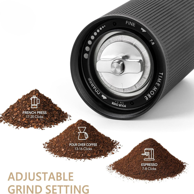 Ручна кавомолка Timemore Chestnut C3S MAX чорна (6959493506855) - зображення 8