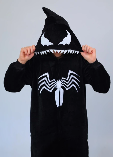 Пижама кигуруми Venom детская для мальчиков и подростков на молнии