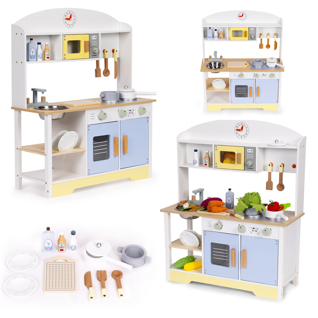 Kuchnia dla dzieci EcoToys piekarnik, pralka, mikrofala, 12 akcesoriów (5905817007349) - obraz 7