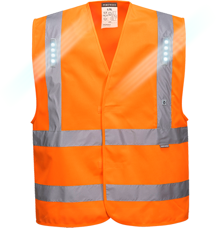 Жилет светодиодный Portwest Vega L470 XXL\XXXL Оранжевый - изображение 5