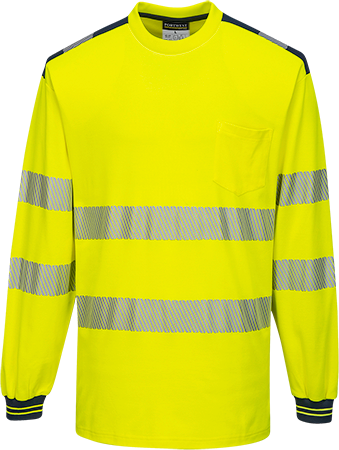 Футболка повышенной видимости PW3 с длинными рукавами Portwest T185 XXXL Желтый/Черный - Фото 6 Футболка повышенной видимости PW3 с длинными рукавами Portwest T185 XXXL Желтый/Черный - изображение 6