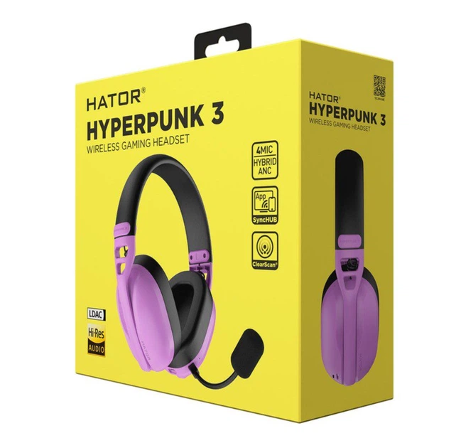 Игровые наушники беспроводные с микрофоном HATOR ESH-19 Wireless HYPERPUNK 3 SyncHUB Hi-Res Violet - Фото 11 Игровые наушники беспроводные с микрофоном HATOR ESH-19 Wireless HYPERPUNK 3 SyncHUB Hi-Res Violet - изображение 11