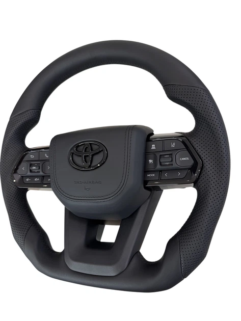 Анатомический руль для Toyota Land Cruiser 100, Prado 120. Кожа. Подушка из кожи – черный логотип. В сборе. - изображение 2