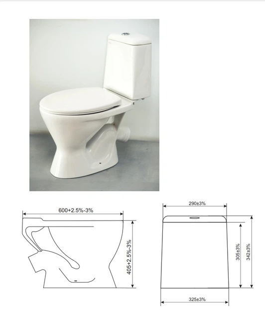 Унитаз-компакт «Сиена», 1с (Днепрокерамика), нижнее 1/2, косой слив, ш ...
