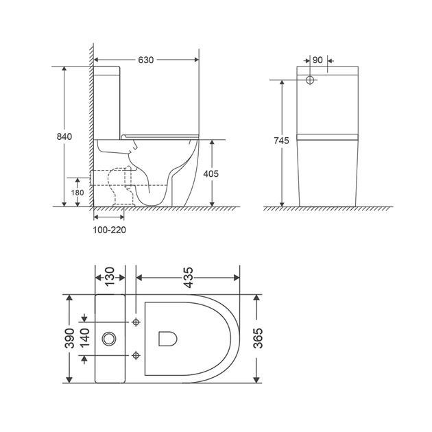 Бачок к унитазу-компакту Mixxus Premium Ellipse-0401-T1 Tank 630х390х840 со сливной арматурой (MI8317) - изображение 3