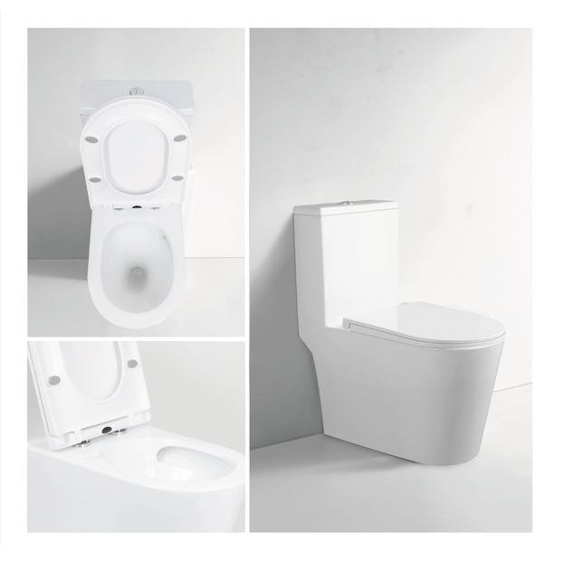 Унітаз моноблок підлоговий Mixxus BEVEL-0406-T1 690х360х790mm, система змиву TORNADO 1.0 (MI6729) - изображение 2