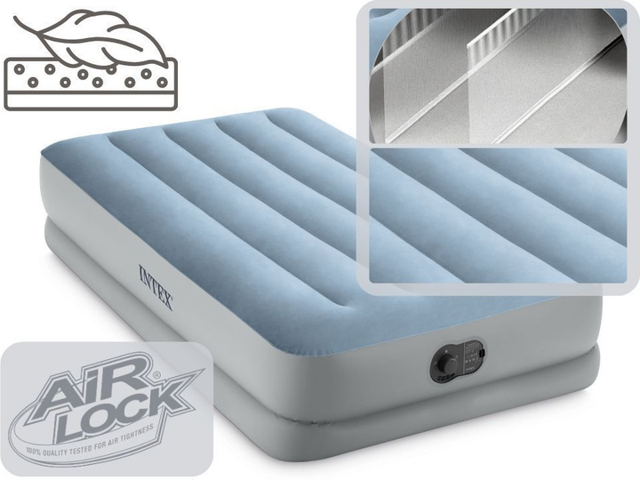 Надувний матрац Intex 191 x 99 x 36 см з вбудованим електричним насосом USB 64157 (6941057423432) - зображення 2