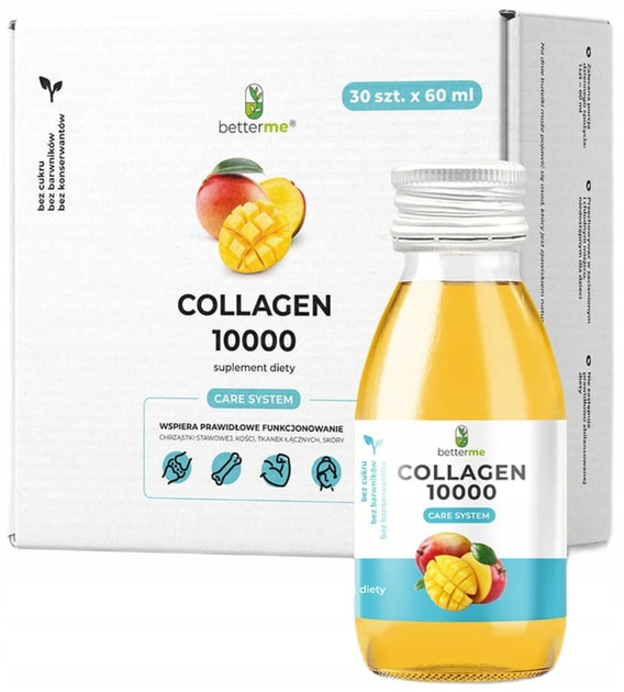 Харчова добавка Better Me Collagen 10000 Care System риб'ячий колаген для пиття Манго 30 x 60 мл (5905123512070) - зображення 1