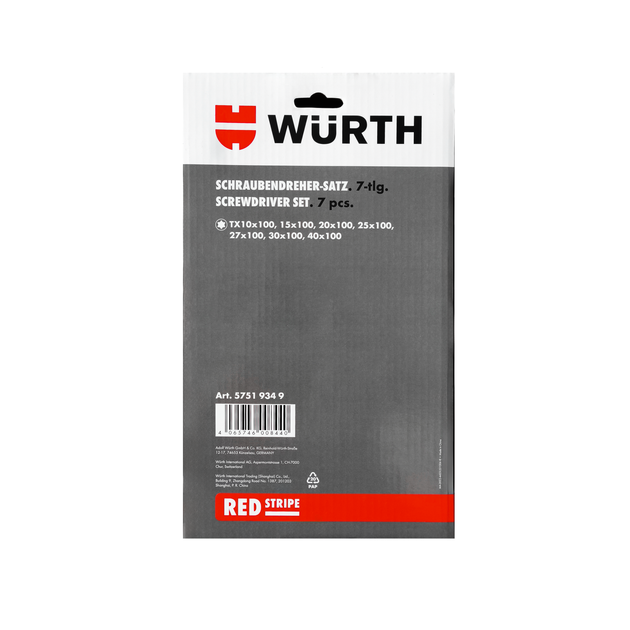 Набір викруток WURTH RED STRIPE TORX TX10-40 7 шт (57519349) - изображение 3