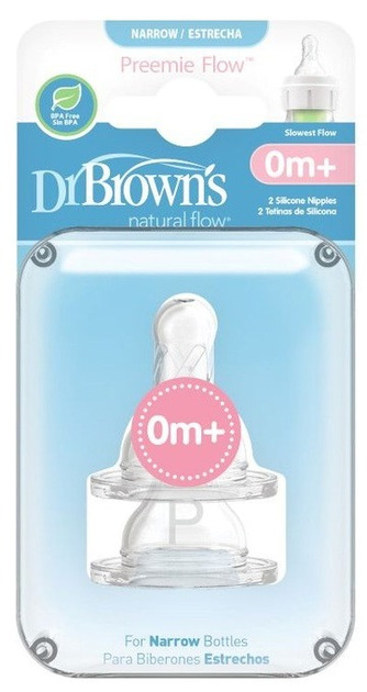 Smoczek do butelki Dr Brown′s Standard PREEMIES dla Wcześniaków 2 szt (0072239304860) - obraz 1