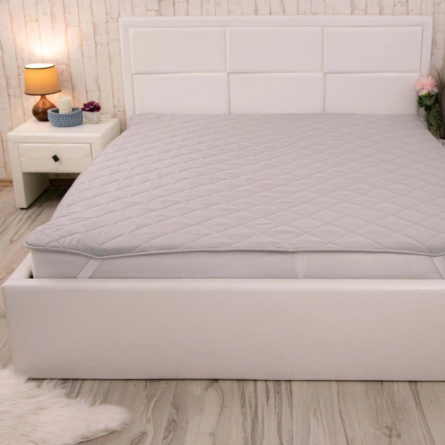 Наматрацник Руно 120х200 см силіконовий на резинці Grey White (27067) - Фото 2 Наматрацник Руно 120х200 см силіконовий на резинці Grey White (27067) - изображение 2