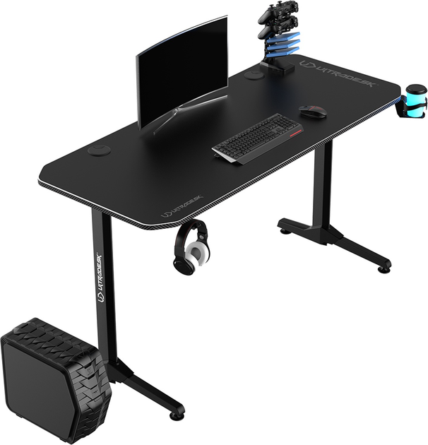 Biurko gamingowe ULTRADESK Frag V3 Black (UDESK-FG-BB) - obraz 2