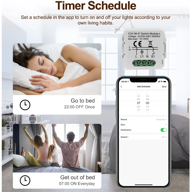 Умное двухканальное реле Wifi Tuya Smart Life мини выключатель, работает без нуля - изображение 6