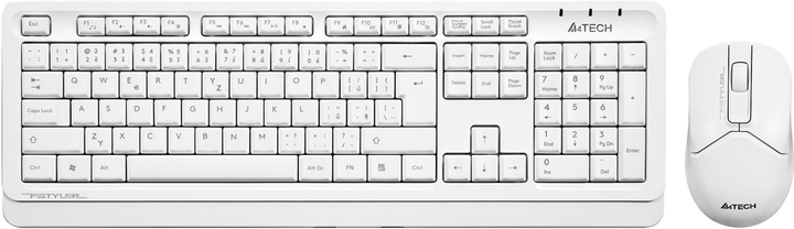 Zestaw bezprzewodowy A4Tech FStyler FG1012 White (FG1012-WH) - obraz 1