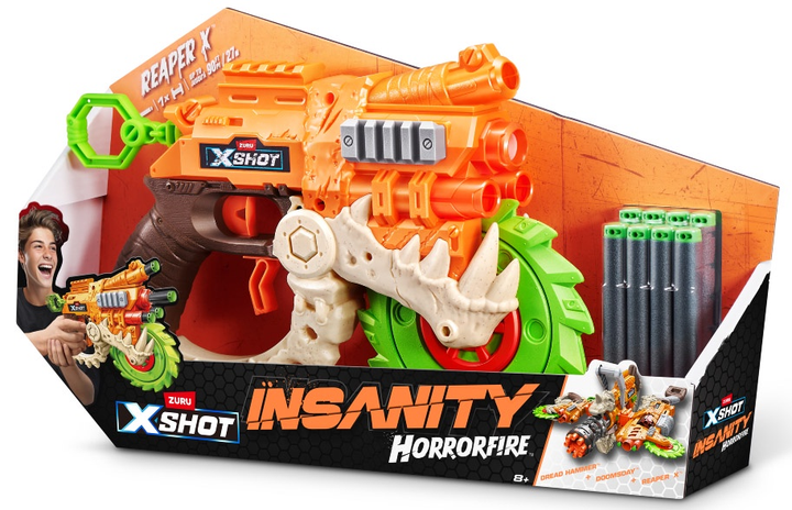 Швидкострільний бластер Zuru X-Shot Insanity Horrorfire Reaper-x 8 патронів (36730) (193052064202) - зображення 2