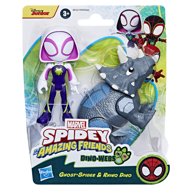 Zestaw zabawkowy Hasbro Bohater i Dino Spidey i jego niesamowici przyjaciele (SAF HERO DINO WEBS GHOST_G0122) (F9478_G0122) (5010996221261) - obraz 3