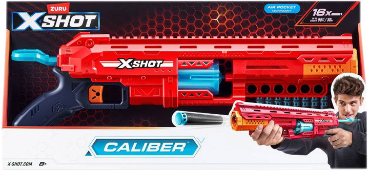 Швидкострільний бластер Zuru X-Shot Excel-S1 Caliber 16 патронів (36675R) (193052056320) - зображення 1