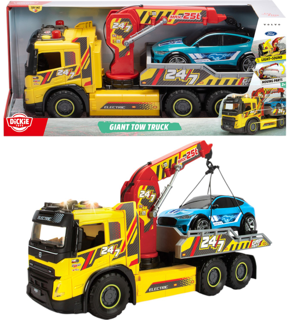 Zestaw Dickie Toys Laweta Volvo z samochodzikiem ze światłem i dźwiękiem 55 cm (3749039) (4006333093449) - obraz 1