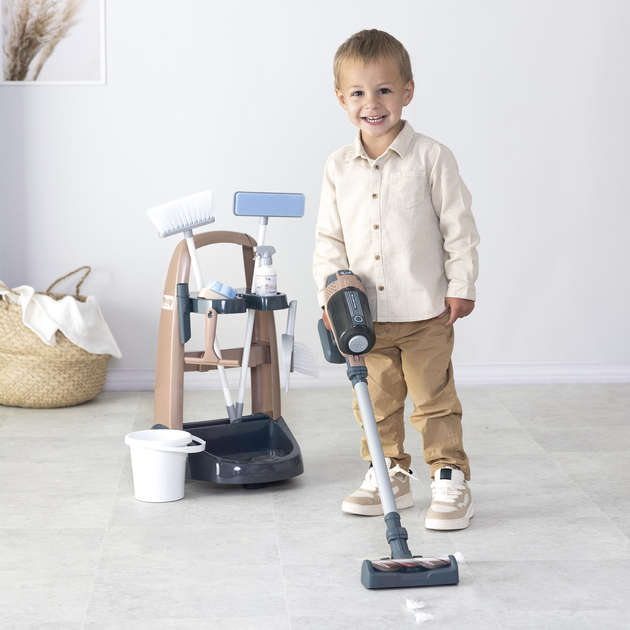 Wózek do sprzątania Smoby Toys Rowenta z odkurzaczem ręcznym i akcesoriami (7600330326) (3032163303268) - obraz 7