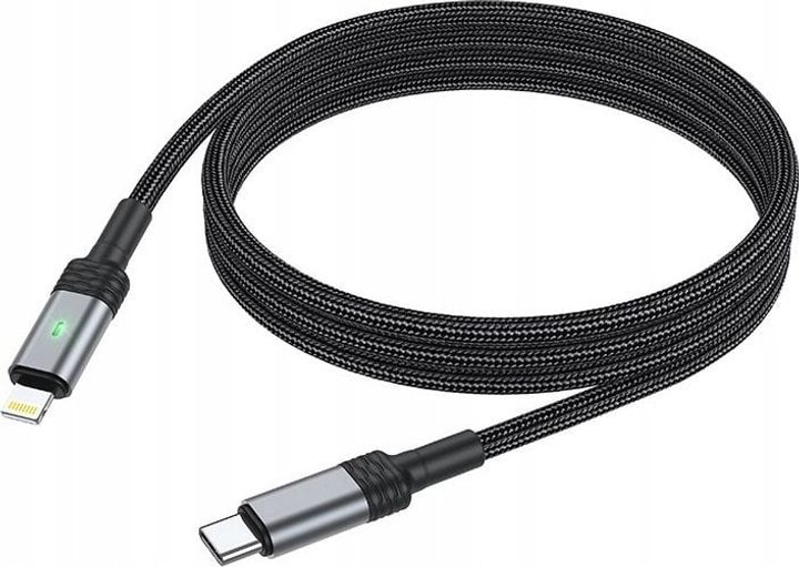 Кабель Borofone BU30 Lynk Smart USB Type-C – Lightning 1.2 м Black (KABAV1000) - зображення 3