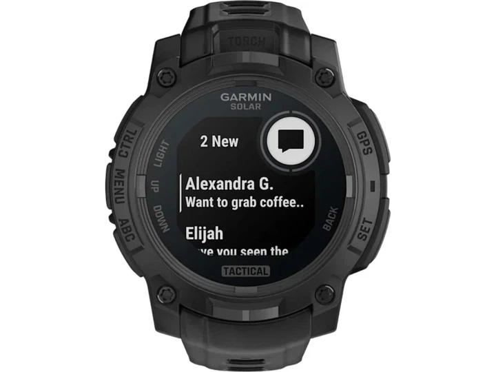 Смарт-годинник Garmin Instinct 3 45mm Solar Tactical Edition Black with Black Band (010-02934-50/90) - изображение 2