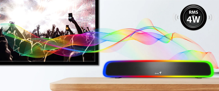Акустична система Genius USB SoundBar 200BT, 4W, Bluetooth, RGB Чорна (31730045400) - зображення 5