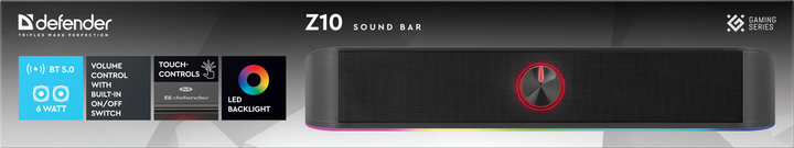 Soundbar Defender Z10 6W LED Bluetooth Black (4745090826838) - obraz 8