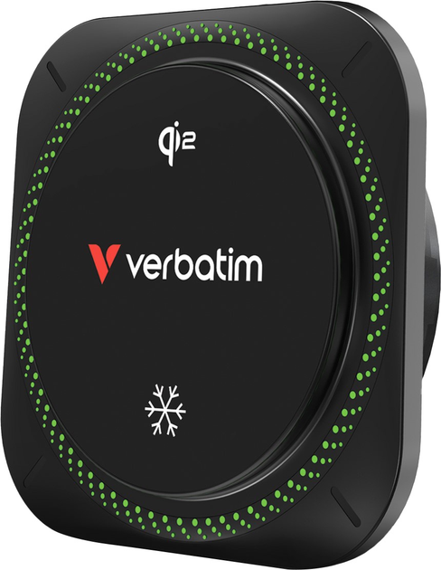 Bezprzewodowa ładowarka Verbatim Qi2 Charge 'n' Drive „Ice Cooling” CND-01 z RGB podświetleniem (POWVR-57/G) - obraz 1