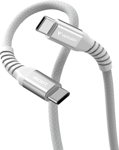 Кабель Verbatim 100 Вт, USB-C–USB-C, 120 см Сірий (31854) - зображення 2