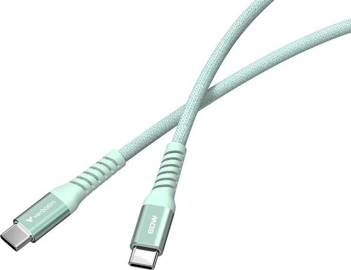 Кабель Verbatim 60 Вт, USB-C–USB-C, 120 см Зелений (31864) - зображення 2