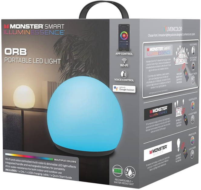 Inteligentna lampa Monster ORB Smart Portable LED Light (MLB71036WW) - obraz 4