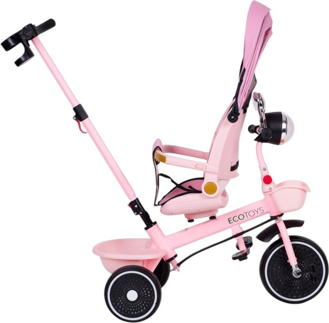 Rowerek trójkołowy spacerówka EcoToys WQL-186 PINK (5905817007219) - obraz 4