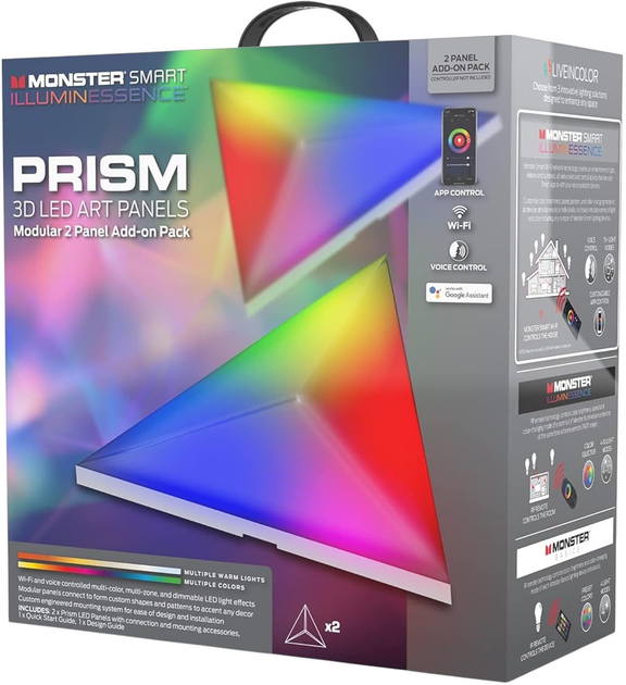 Настінний світильник Monster Smart Prism LED 3D Add On 2 Panels (MLB71038WW) - зображення 6