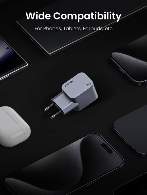 Мережевий зарядний пристрій Ugreen X703 Nexode Pro 30W USB-C GaN Fast Charger 35006 (6941876230068) - зображення 10