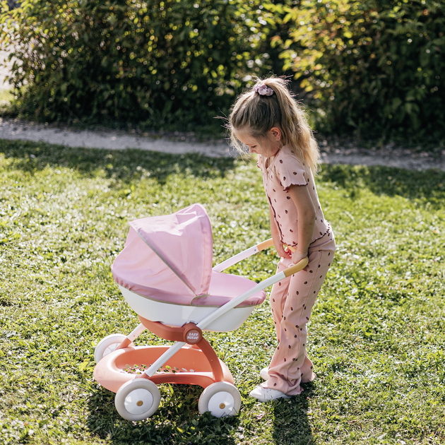 Коляска для ляльки Smoby Toys Baby Nurse люлька з корзиною Теракотова пудра 38х59х58 см (7600254124) - зображення 6