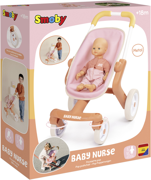 Wózek dla lalki Smoby Baby Nurse Mój pierwszy wózek 49 x 38 x 53 cm (7600251224) - obraz 9